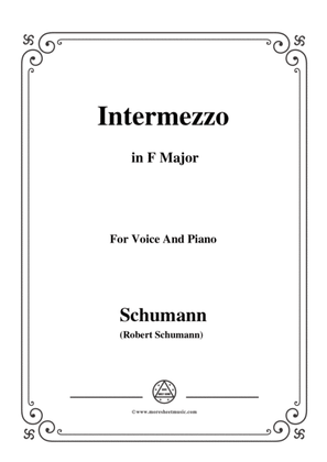 Book cover for Schumann-Intermezzo,in F Major,for Voice and Piano