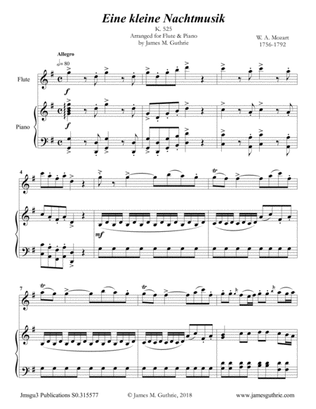 Book cover for Mozart: Eine kleine Nachtmusik for Flute & Piano
