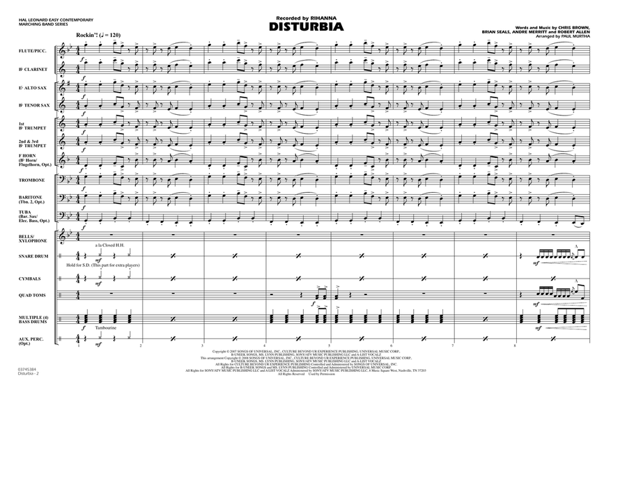 Disturbia - Full Score Marching Band scores gallery preview page 2
