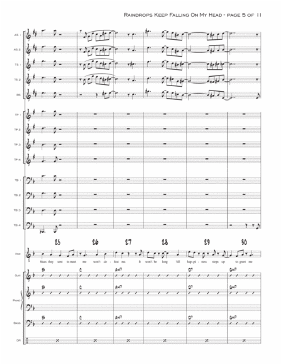 Raindrops Keep Fallin' On My Head Jazz Ensemble scores gallery preview page 5