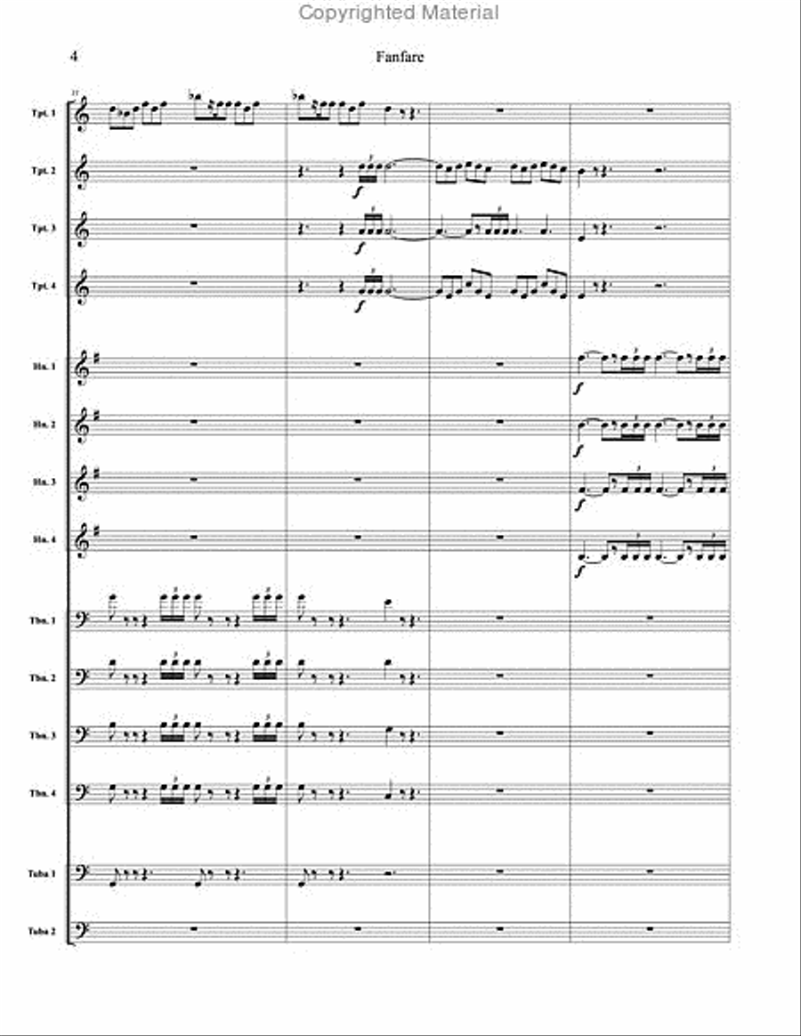 Fanfare for Large Brass Ensemble Score scores gallery preview page 3