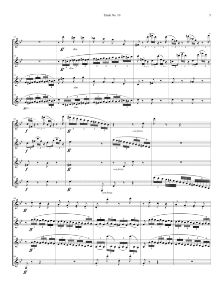 Franz Liszt, Etude No.10. Arranged for Clarinet Quartet by Franz Liszt Clarinet Quartet - Digital Sheet Music