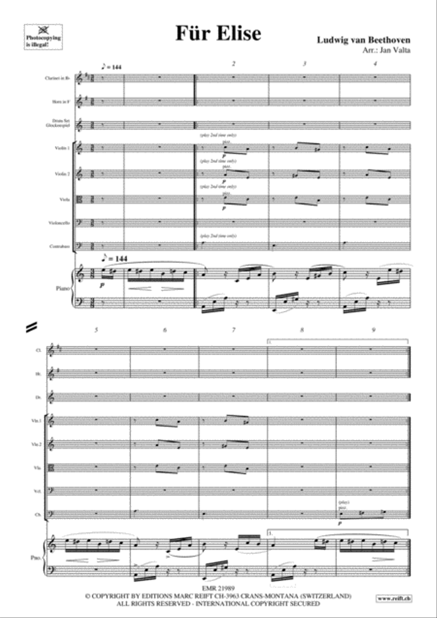 Fur Elise Fur Elise Clarinet scores gallery preview page 3