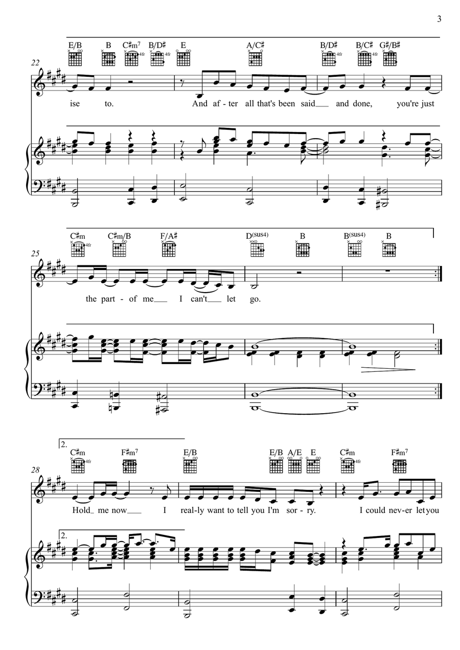 Hard To Say I'm Sorry Hard To Say I'm Sorry Piano, Vocal scores gallery preview page 3