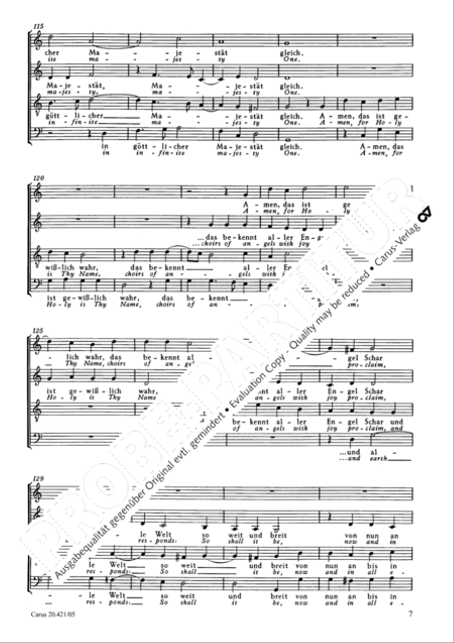 Glory to God upon his throne (All Ehr und Lob soll Gottes sein) 4-Part scores gallery preview page 8