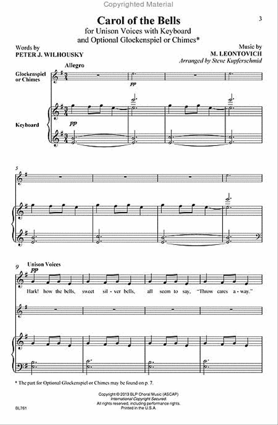 Carol of the Bells Choir scores gallery preview page 2