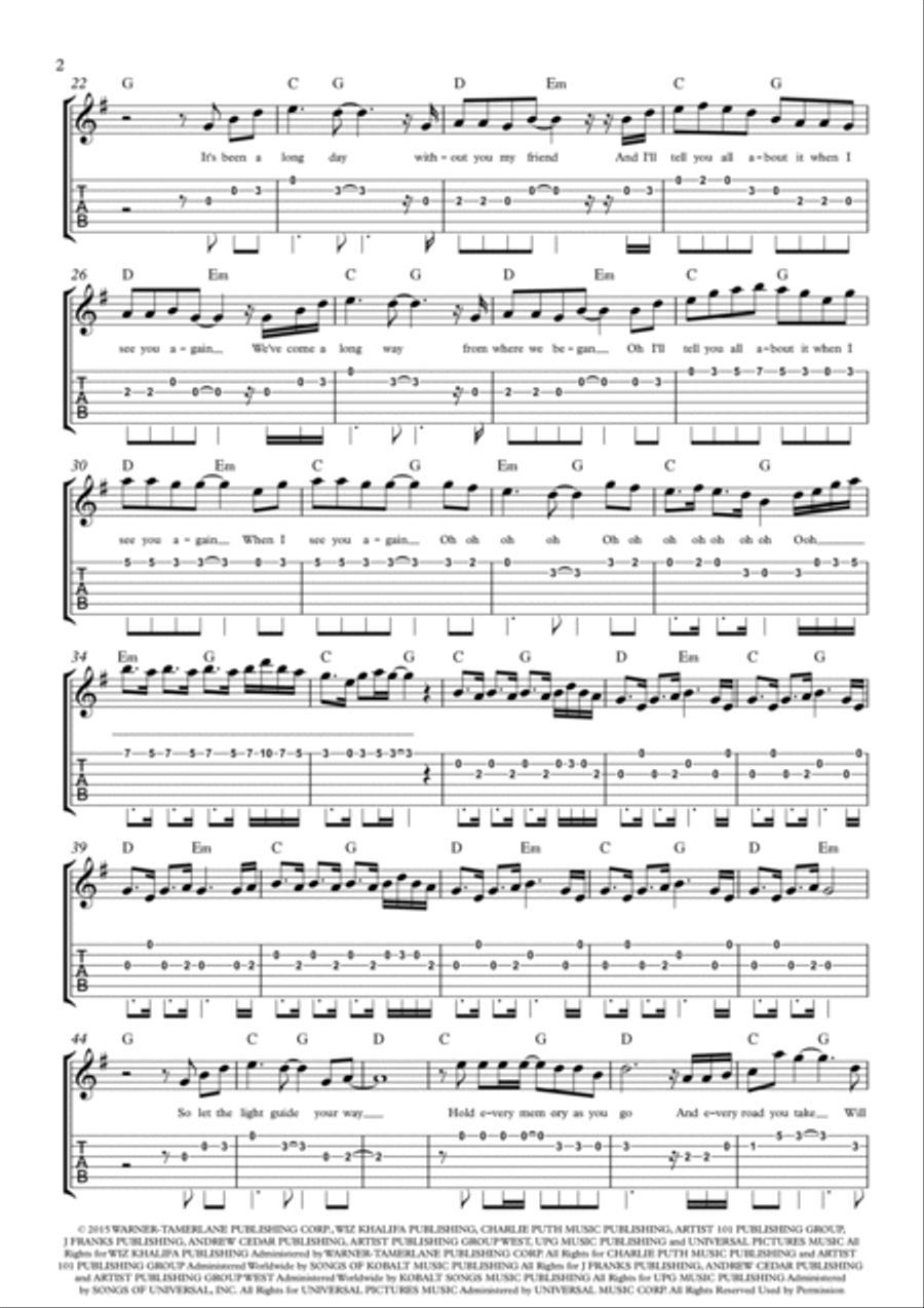 See You Again Electric Guitar scores gallery preview page 2