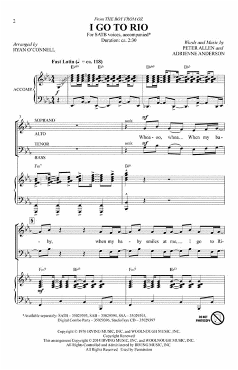 I Go to Rio 4-Part scores gallery preview page 2