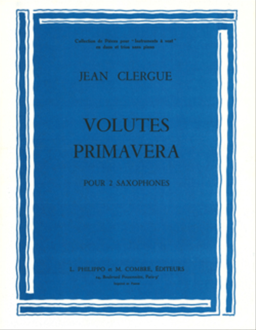 Volutes - Primavera Alto Saxophone scores gallery preview page 1