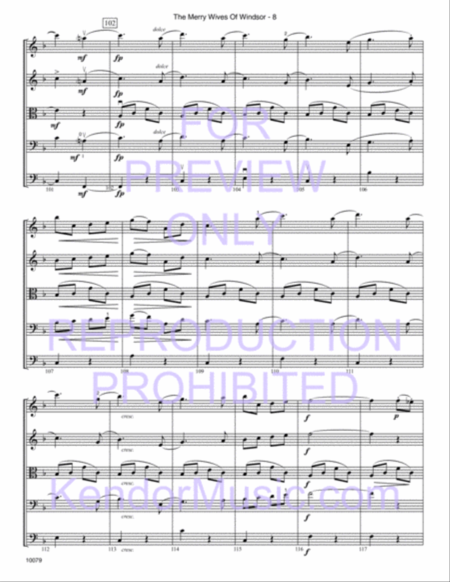 Merry Wives Of Windsor, The (Themes From The Overture) Orchestra scores gallery preview page 10