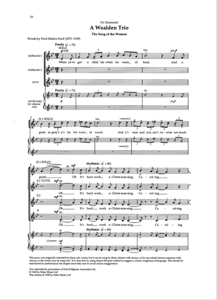Three Carols Women's Choir scores gallery preview page 3