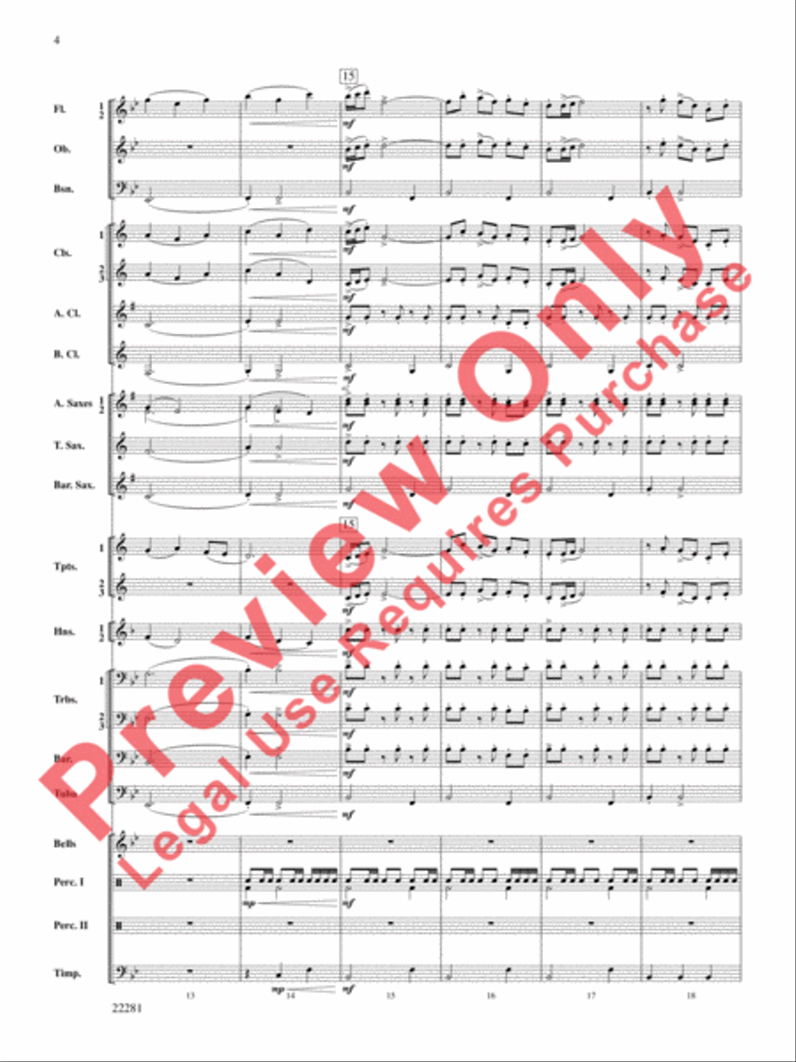 Falcon Lake Overture Concert Band scores gallery preview page 5