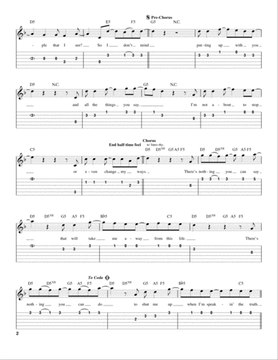 Shut Me Out Acoustic Guitar scores gallery preview page 2