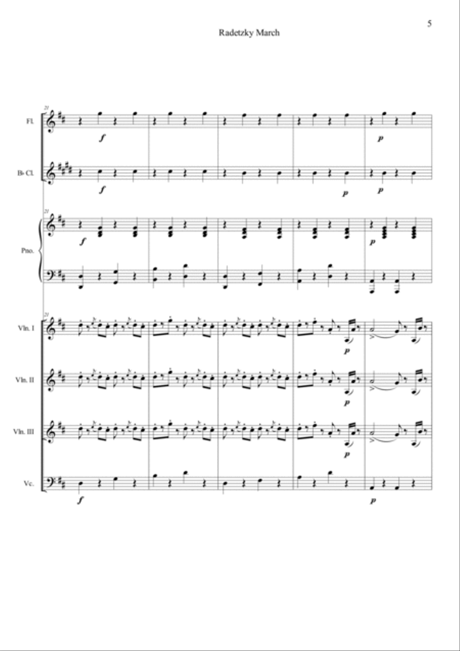 Radetzky Marsch Orchestra scores gallery preview page 5
