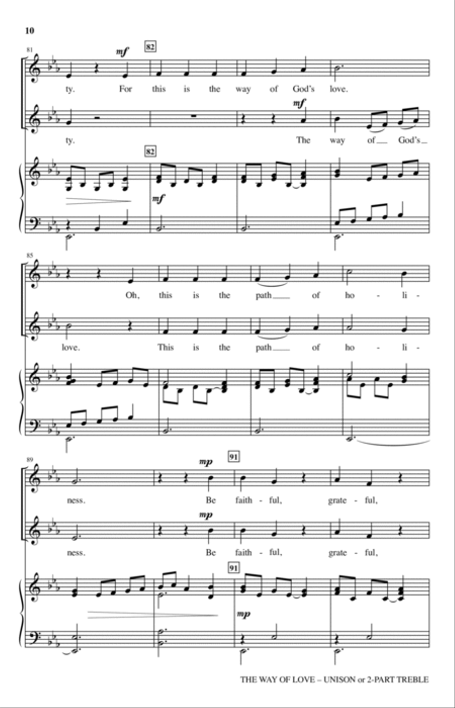The Way Of Love The Way Of Love Unison Choir scores gallery preview page 9