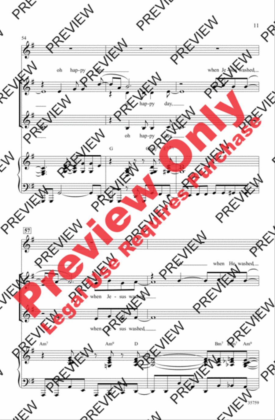 Oh Happy Day Women's Choir scores gallery preview page 11