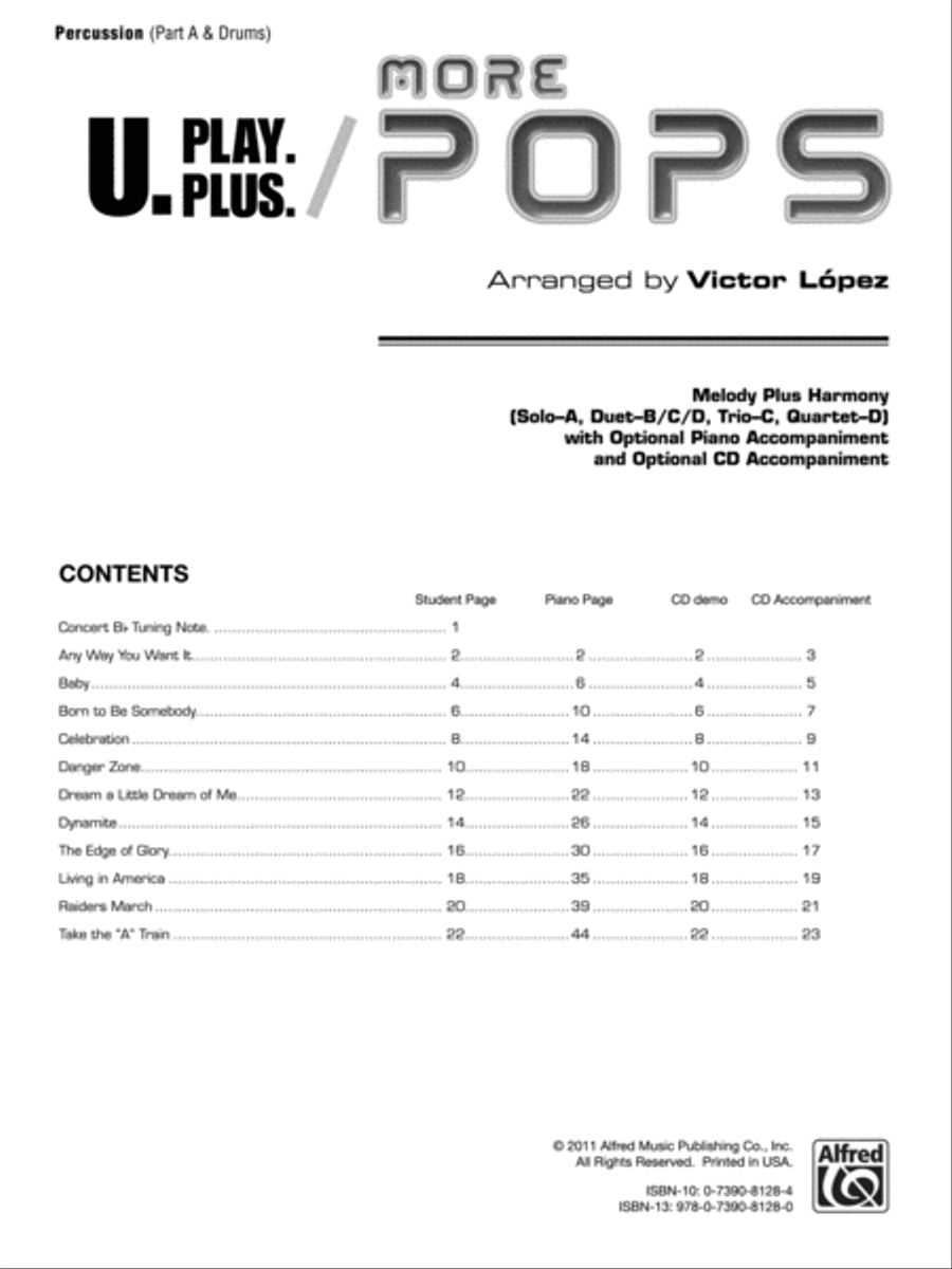 U.Play.Plus More Pops -- Melody Plus Harmony Drums scores gallery preview page 2
