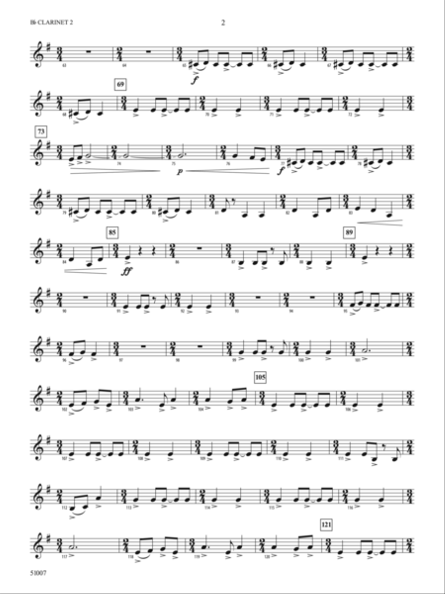 Behemoth: 2nd B-flat Clarinet Concert Band scores gallery preview page 2