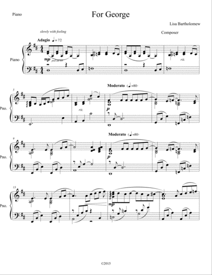 For George Easy Piano scores gallery preview page 1