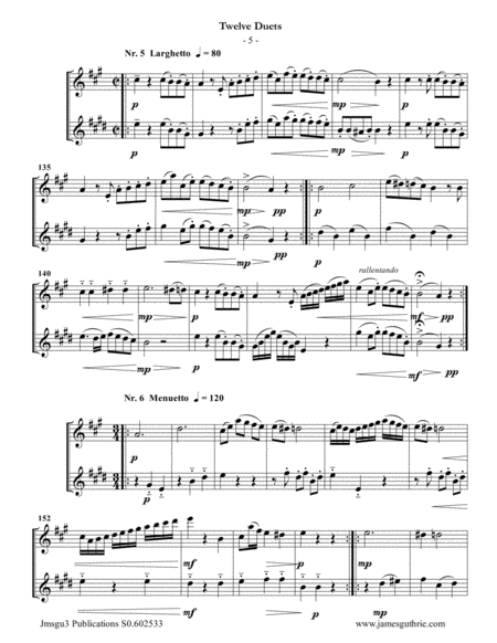 Mozart: 12 Duets K. 487 for Clarinet & Alto Clarinet image number null