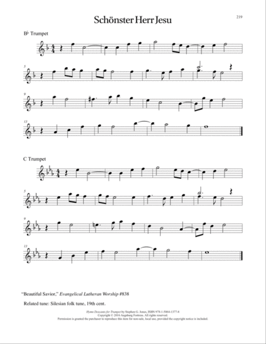 Hymn Descants for Trumpet C Trumpet scores gallery preview page 220