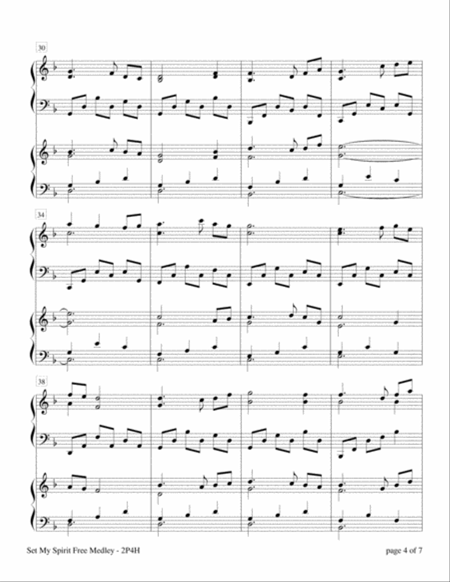 Set My Spirit Free Medley (2 Pianos, 4-Hands) 2 Pianos, 4-Hands scores gallery preview page 4