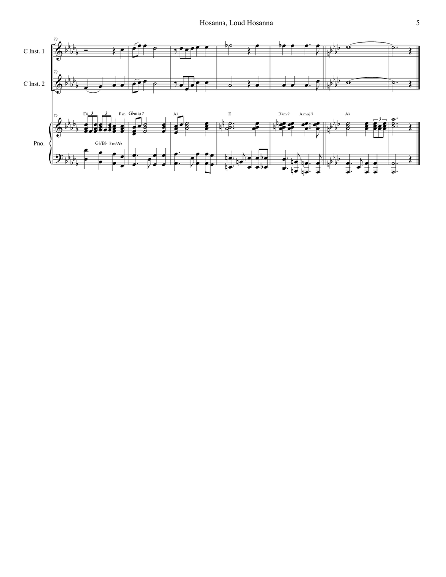 Hosanna, Loud Hosanna (with 