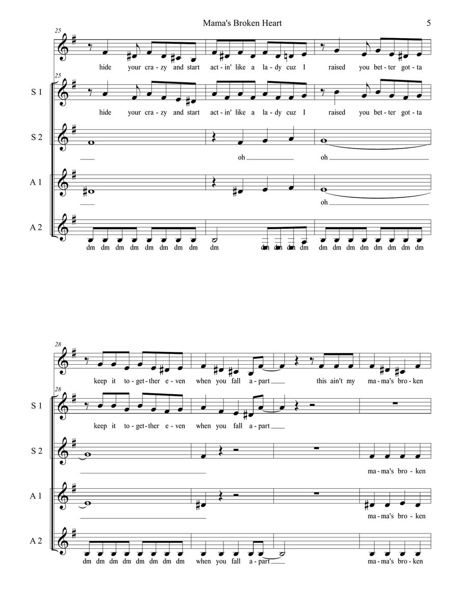Mama's Broken Heart Mama's Broken Heart SSA scores gallery preview page 5