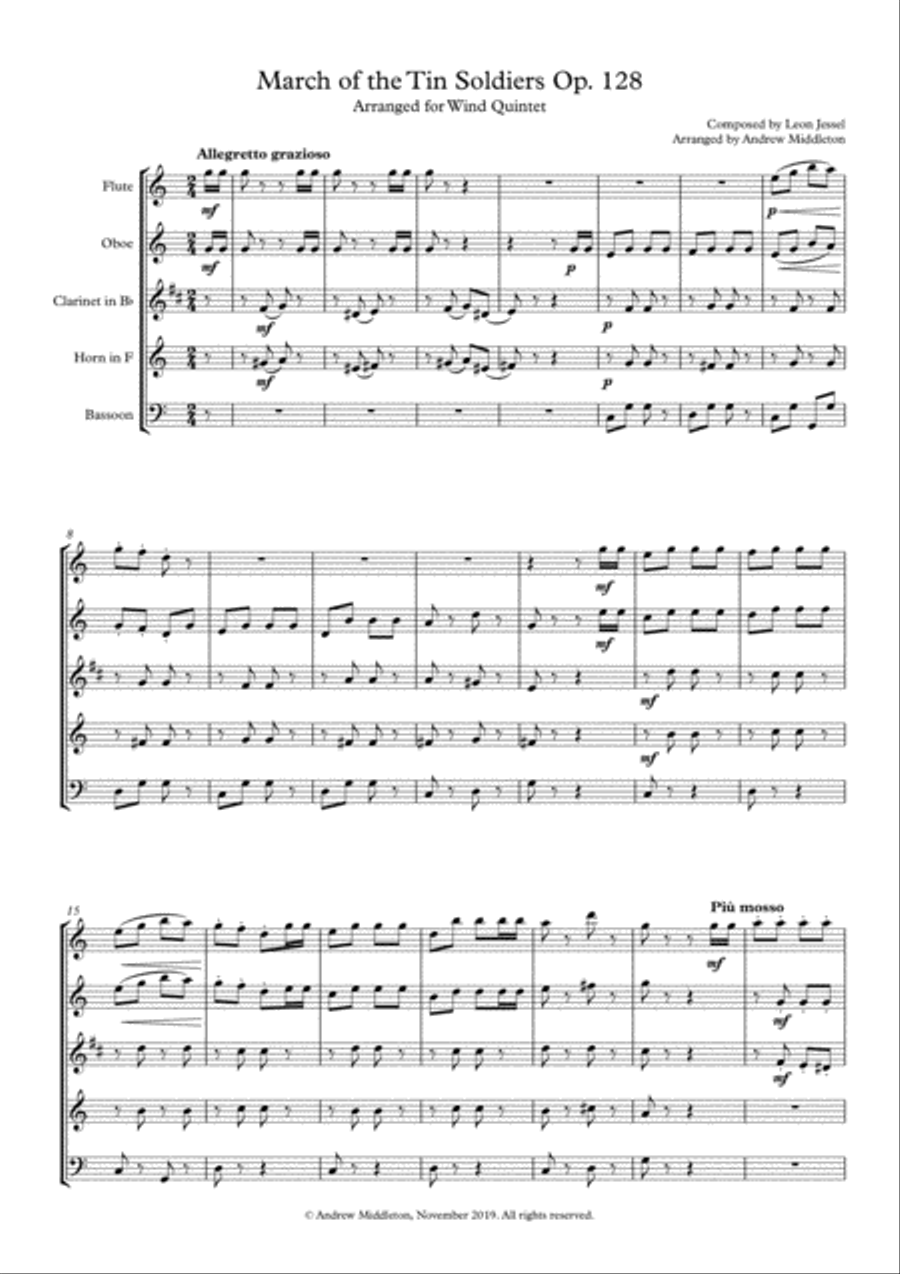 Parade of the Tin Soldiers arranged for Woodwind Quintet Woodwind Quintet scores gallery preview page 3