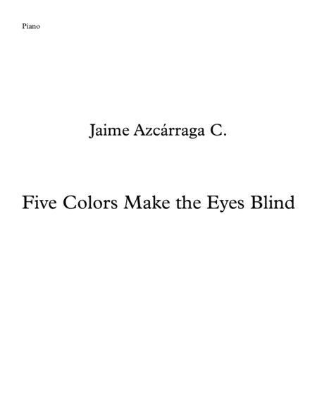 Five Colors Make the Eyes Blind (Complete) image number null
