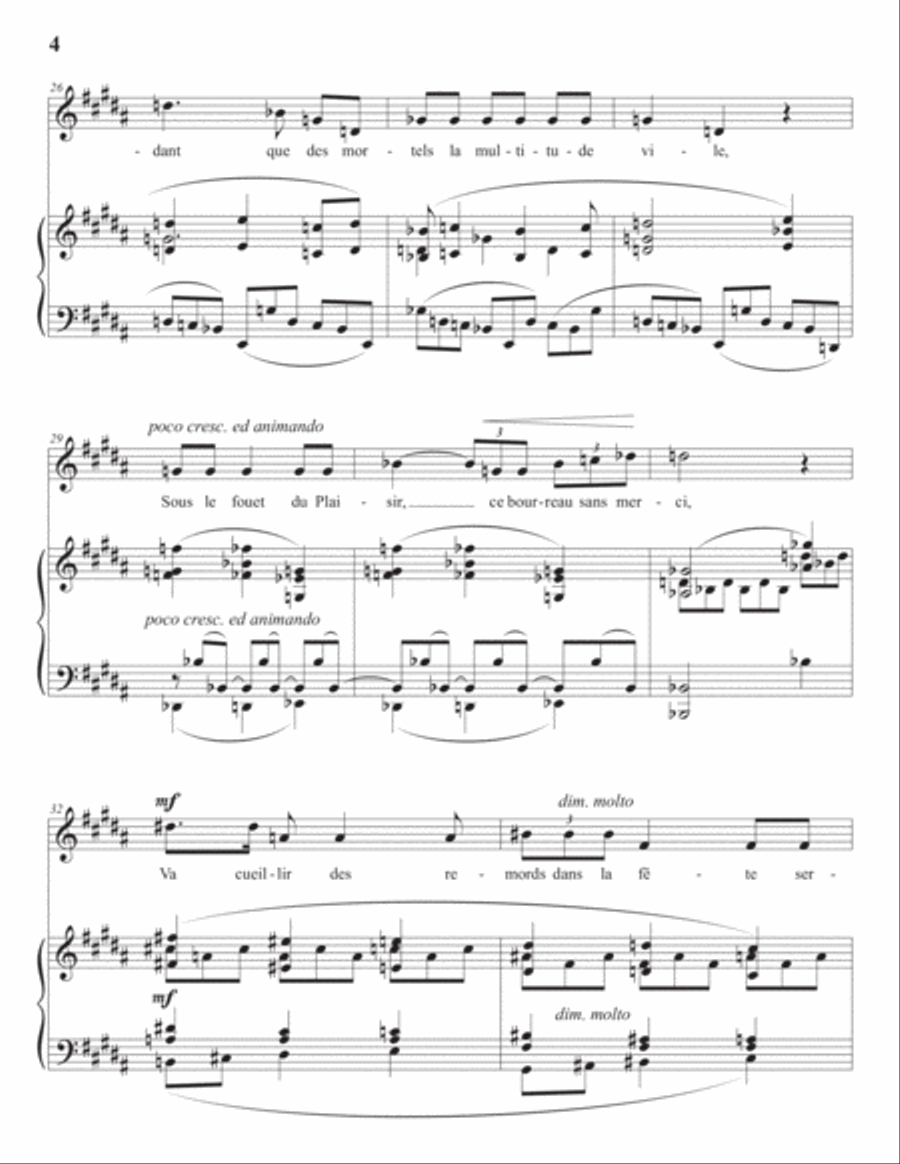DEBUSSY: Recueillement (transposed to C minor) Piano, Vocal scores gallery preview page 5