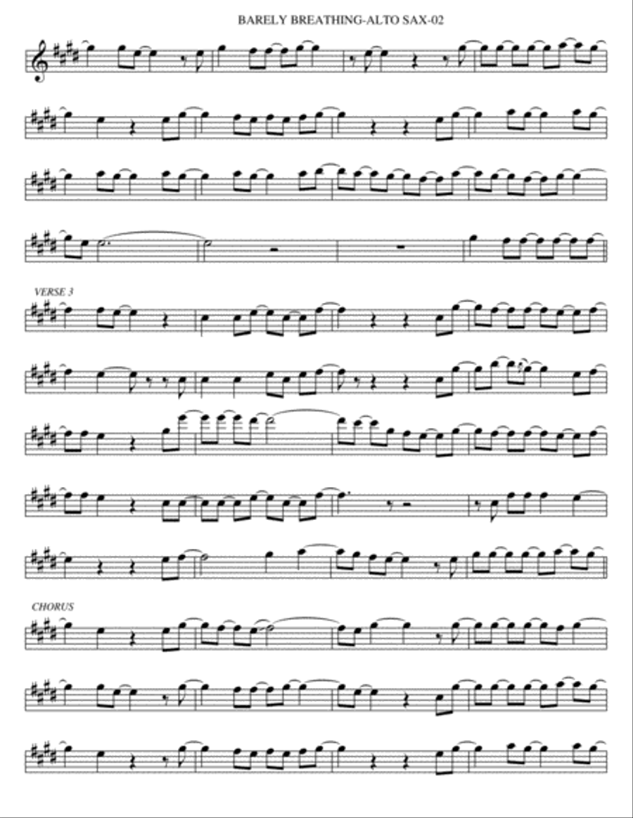 Barely Breathing Barely Breathing Alto Saxophone scores gallery preview page 2