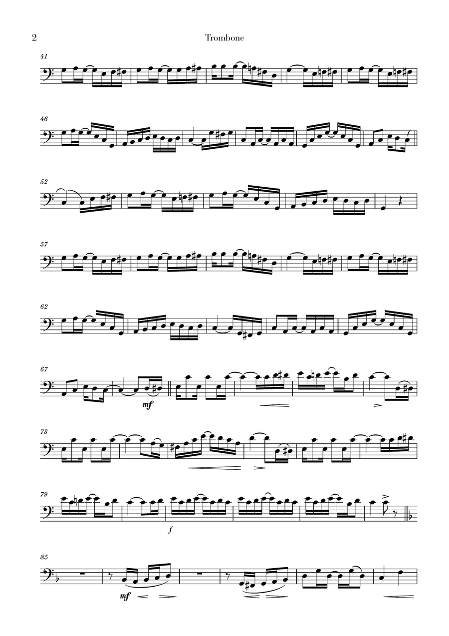 The Entertainer (for Trombone) Trombone Solo scores gallery preview page 2