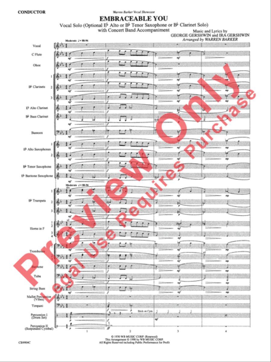 Embraceable You Concert Band scores gallery preview page 4