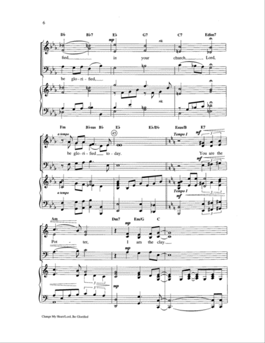 Change My Heart/Lord, Be Glorified 3-Part scores gallery preview page 6