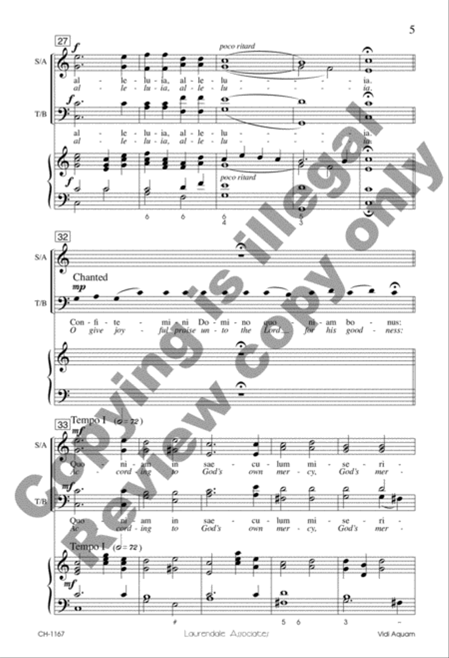 Vidi Aquam Vidi Aquam 4-Part scores gallery preview page 6