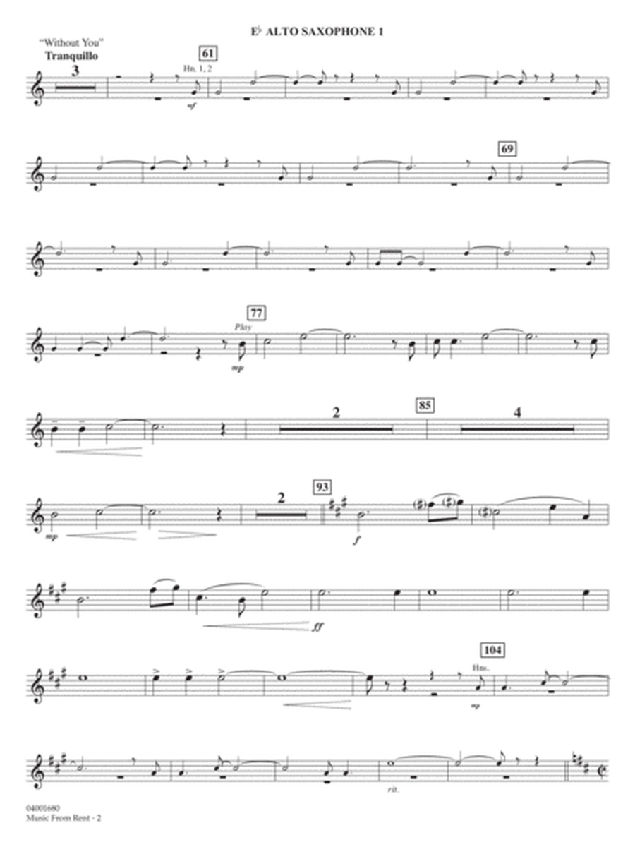 Music from Rent (arr. Jay Bocook) - Eb Alto Saxophone 1