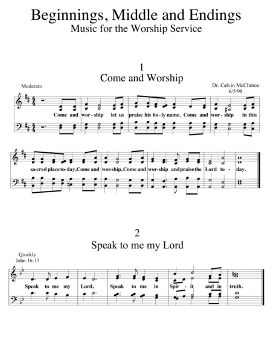 Beginning, Middle and Ending 4-Part scores gallery preview page 5