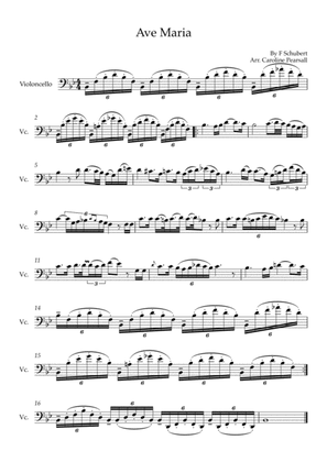 Schubert - Ave Maria - Cello Solo (original key)