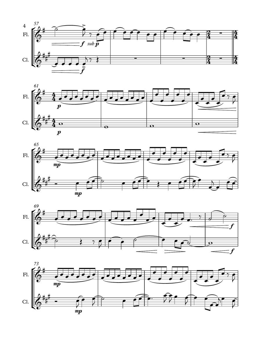 A Million Dreams Woodwind Duet scores gallery preview page 4