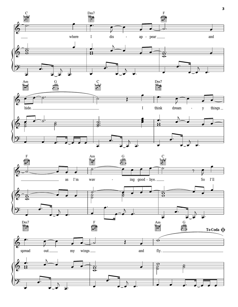 Umbrella Beach Piano, Vocal, Guitar scores gallery preview page 3