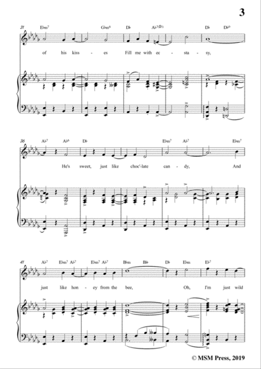 Eubie Blake-I'm Just Wild About Harry,in D flat Major,for Voice&Piano Voice scores gallery preview page 5