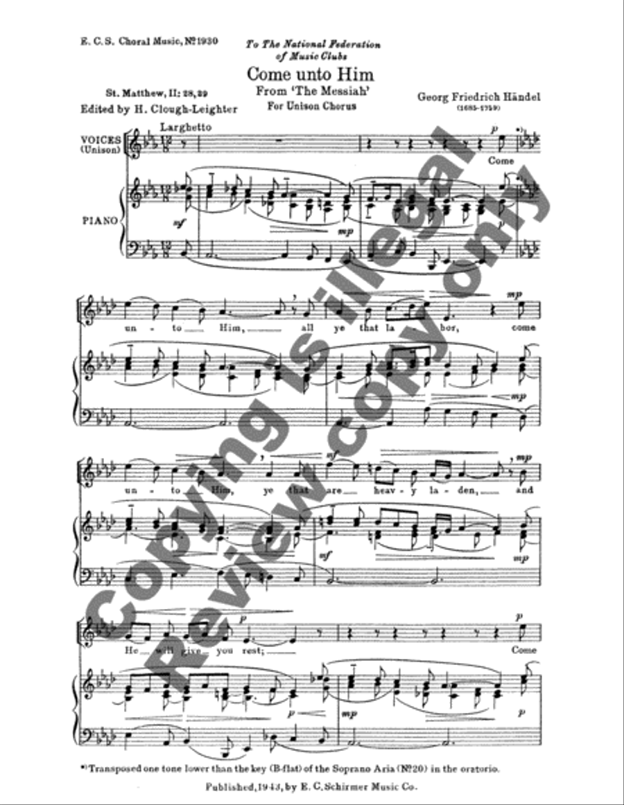 Messiah: Come Unto Him Messiah: Come Unto Him Unison Choir scores gallery preview page 5
