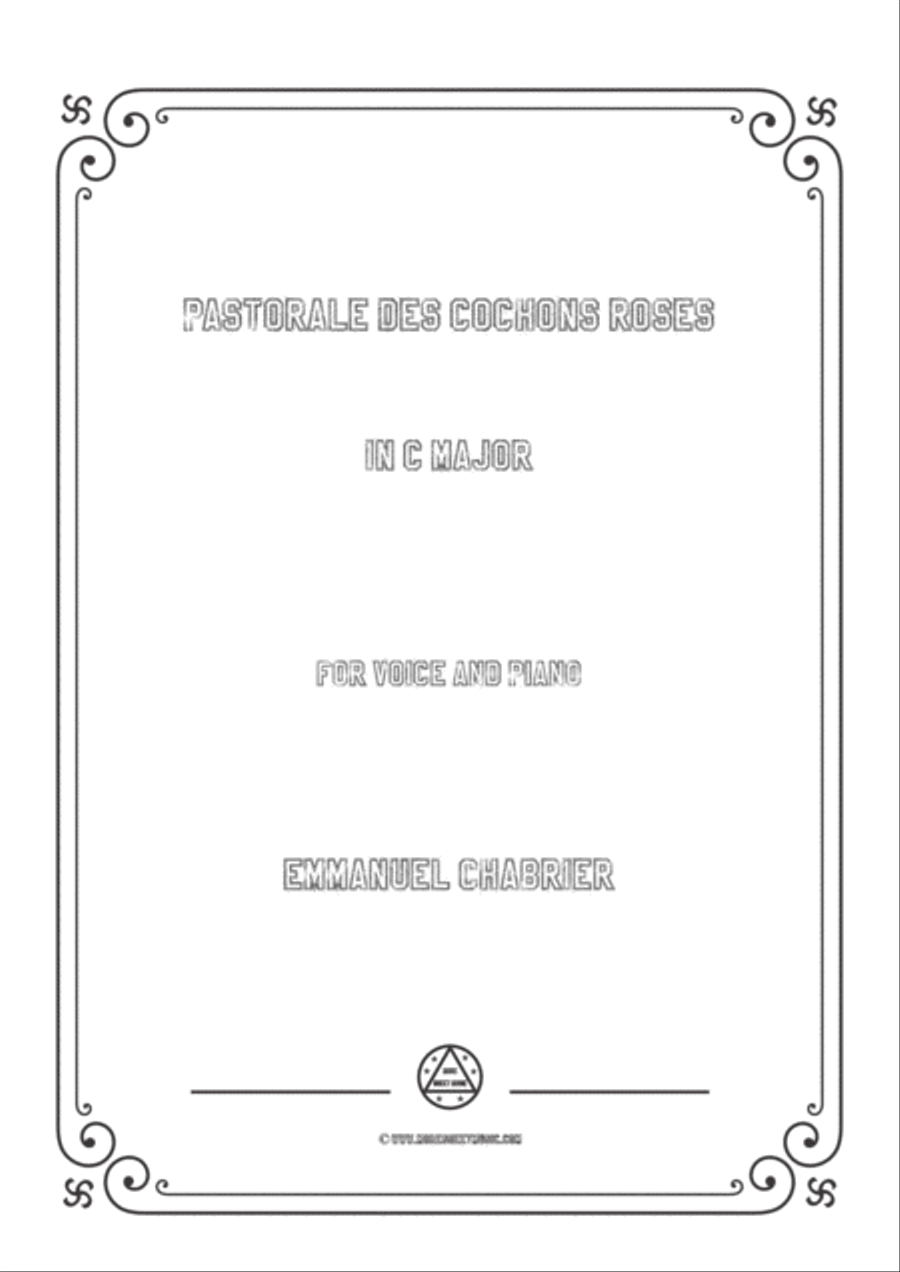 Chabrier-Pastorale des cochons roses in C Major,for voice and piano Voice Solo scores gallery preview page 1