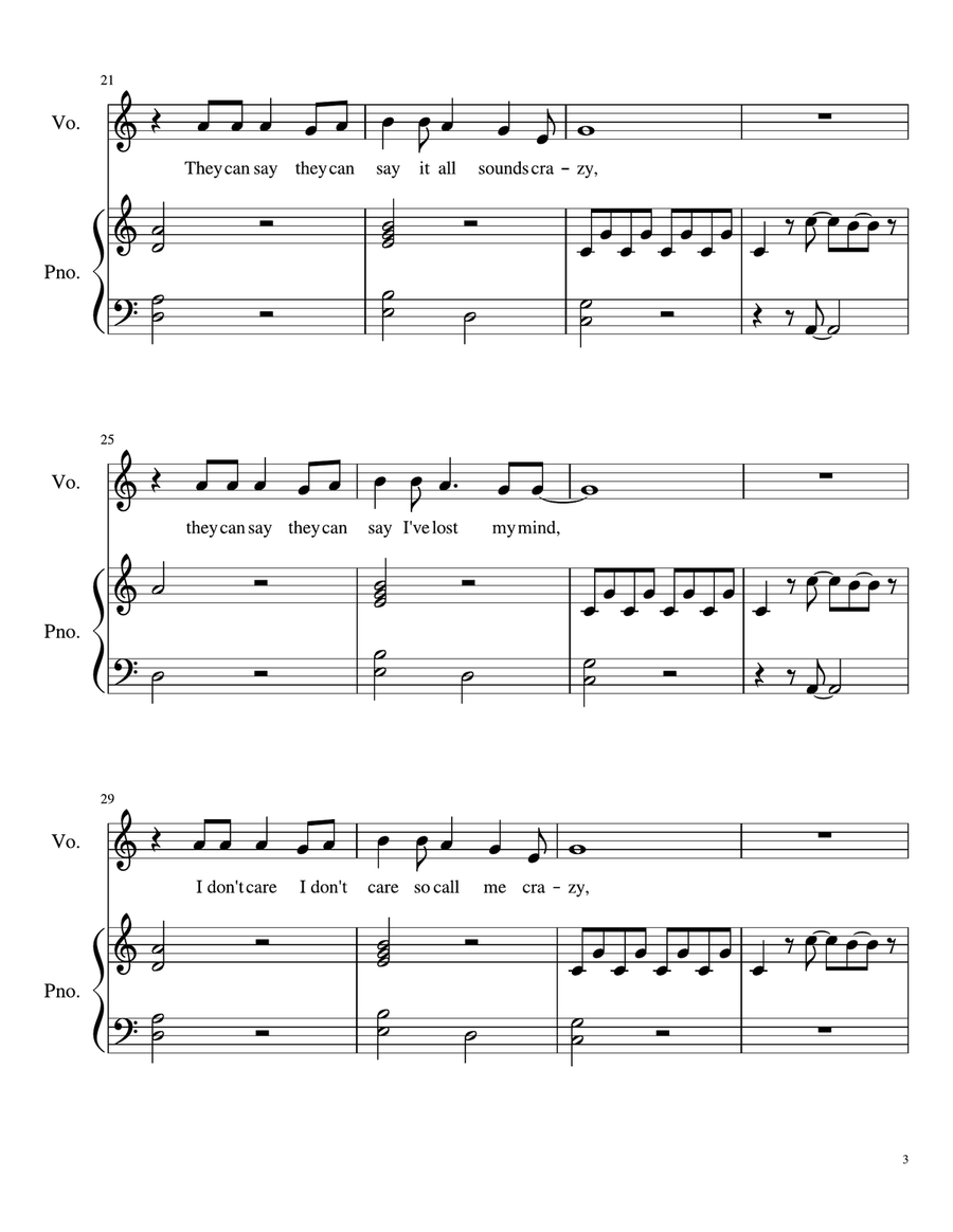 A Million Dreams A Million Dreams Piano, Vocal scores gallery preview page 3