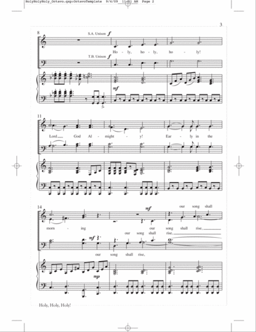Holy, Holy, Holy Choir scores gallery preview page 3