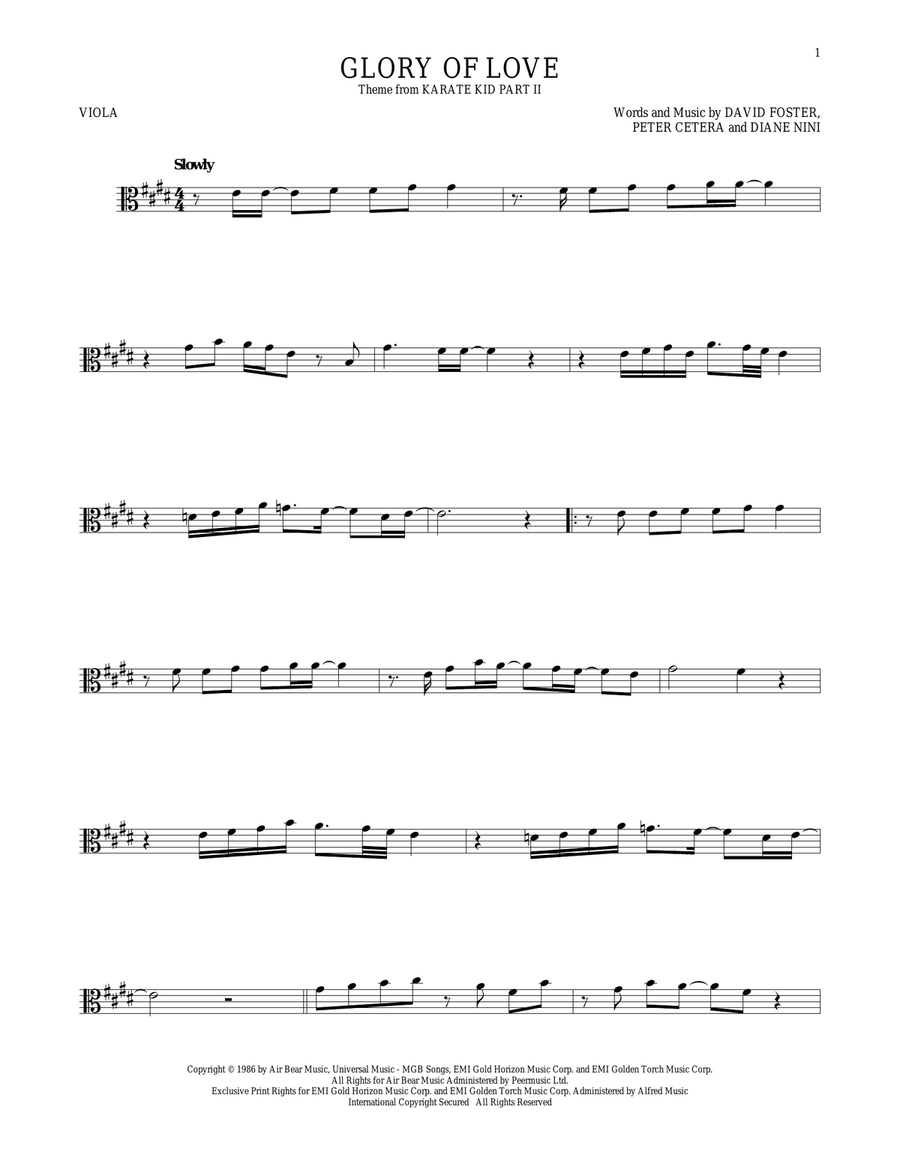 Glory Of Love Glory Of Love Viola Solo scores gallery preview page 1
