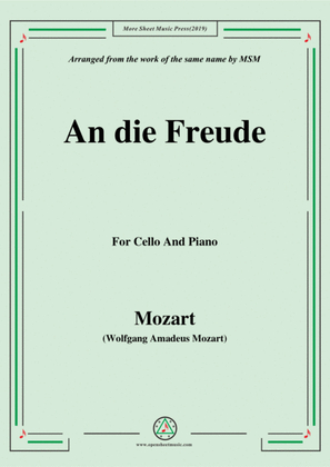 Book cover for Mozart-An die freude,for Cello and Piano