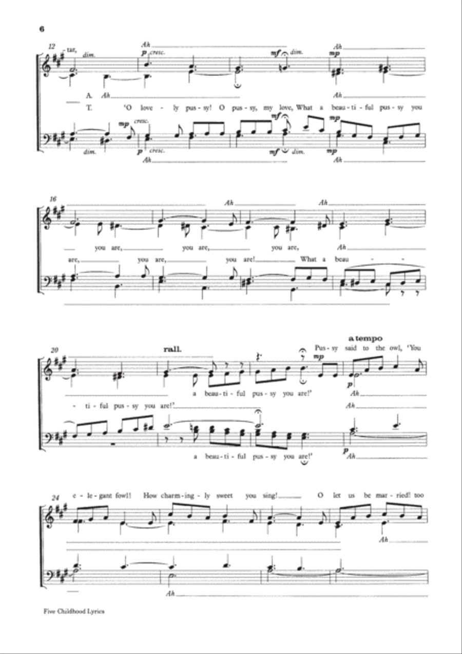 Five Childhood Lyrics Divisi scores gallery preview page 6