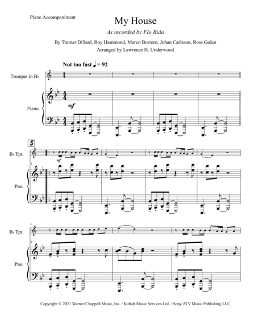 My House B-Flat Trumpet scores gallery preview page 2